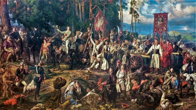 Jan Matejko (1838-1893). Kosciuszko in the Battle of Raclawice, 1888.